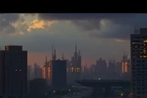 深夜自习室剧集封面，凌晨亮着台灯的自习桌